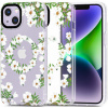 Silikónové puzdro na Apple iPhone 14 Tech-Protect MagMood MagSafe White Daisy