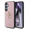 Zadný kryt Guess PU Grained 4G Metal Logo pre Samsung Galaxy S25 Pink