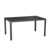 BORMANN VONKAJŠÍ STÔL, POLYDREV A HLINÍK, SIVÝ RÁM A ČIERNE SKLO STOLOVÁ DOSKA, 150x90x72cm (BSP1156)