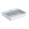 Geberit ONE Umývadlo na dosku, 50x41x14 cm, skrytý prepad, s otvorom na batériu, vodorovný odtok, KeraTect, biela 505.024.00.1