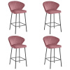 Barová stolička GATTA - tmavoružový zamat / čierne nohy x 4 9401 71 00 00