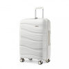 Veľký cestovný kufor KONO so zámkom biely