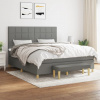 zahrada-XL Boxspring posteľ s matracom tmavosivá 160x200 cm látka 3137166