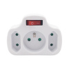 SOLIGHT P103 ROZBOCKA, 1X 10A+2X 2,5A, BIELA, VYPINAC