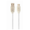 GEMBIRD Kabel CABLEXPERT USB 2.0 AM na Type-C kabel (AM/CM), 2m, pogumovaný, bílý, PREMIUM QUALITY CC-USB2R-AMCM-2M-W
