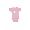 Detské body SWEET BUNNY s krátkym rukávom - 074 - Basic púdrová ružová