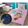 DETEXPOL Svietiace obliečky Paw Patrol puppy Bavlna, 140/200, 70/80 cm