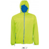 SOL´S SKATE / Podšitá unisex vetrovka - neon lime/royal blue XXL