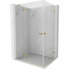 Mexen Lunar Duo, výklopný sprchový kút 85 x 80 cm, 8mm číre sklo, zlatý profil, 834-085L-080P-50-00