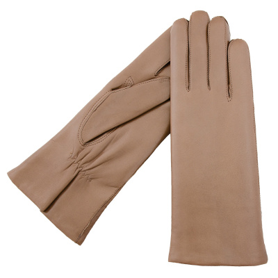 KARMA Leather Gloves Basic dámske kožené rukavice Veľkosť: 8,5, Farba: Taupe
