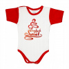 Detské body - Bavlna s krátkym rukávom tela 5101000000115 Veľkosť 80 Upevnená západkou (Body 80 krátky rukáv MERRY CHRISTMAS trblietavá potlač)