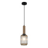 Italux Antiola PND-5588-1M-BRO+AMB závesné svietidlo 1x40W E27 mosadz, jantárová