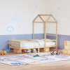 Válenda se střechou 90 x 200 cm masivní borové dřevo Hnědá 3282190
