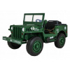 Joko Elektrické autíčko Retro vojenský Jeep 4x4 3 miestny kožené sedadlo penové kolesá zelená