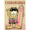 CUKROVÁ TLAČ jedlý obrázok na tortu Cukrová hmota Mačka Garfield Plážowicz + MENO