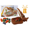 LEAN TOYS Hra Lov krokodílov - magnetický hnedý krokodíl