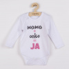 Body s potlačou New Baby mama plus ocko rovná sa JA Ružová 86 (12-18m)