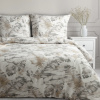 Eurofirany Obliečky 140x200 cm bavlnené s rastlinným vzorom, biele a oceľové