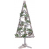 MagicHome Vianoce Stromček MagicHome Vianoce, drevený, so striebornými guľami, 20x3x47 cm