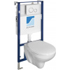 Sapho Závesné WC TAURUS s podomietkovou nádržkou a tlačidlom Schwab, biela LC1582-SET5