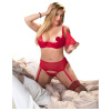 Cottelli Plus Size - variabilná spodná bielizeň duo (červená) - 90E/XL