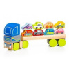 Cubika Drevený kamión s autotransportérom – 32 cm