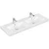 VILLEROY & BOCH Subway 2.0 dvojumývadlo na skrinku s dvomi otvormi, dva prepady, 1300 x 470 mm, biela alpská, 7175D001