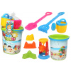 LEAN TOYS Súprava farebných hračiek do piesku – mlyn, náradie, formičky