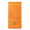 Uterák/osuška s výšivkou vzor IKAfolk - možnosť doplniť vlastný nápis Farba: A2 - mandarínková oranžová, Dodatočný nápis: bez nápisu, Rozmer: Uterák 100x50cm