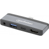Manhattan USB-C® dokovací stanice USB-C 4-in-1 Dockingstation USB C-Stecker auf HDMI USB-A USB-C PD 3,5 mm Klinke napájení USB-C®