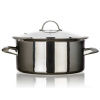 Banquet Hrniec smaltovaný METALLIC Black 22 cm, 3,75 l, s pokrievkou, 22 cm