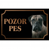 Bulmastif - Kovová tabuľka POZOR PES
