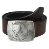 Fjällräven Murena Silver Belt kožený hnedý - S