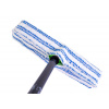 Mop z mikrovlákna V7 - kvalitný, zapínanie na suchý zips, pripevnený na metlu