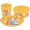 Koziol 8312737 Detský riad Connect Organic Labková patrola žltý 3 diely
