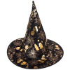 Verk Detský čarodejnícky klobúk Halloween čiernozlatý 26037