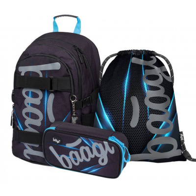 Školský set BAAGL Skate Bluelight: taška, peračník, vrecko