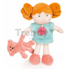 Bábika pre bábätká Mrs Mint My First Doll Jolijou 21 cm v modrých šatách so psíkom z jemného textilu od 0 mes JJ6003