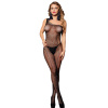 Subblime - 952037 one shoulder fishnet bodystocking with diamonds black