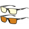 GUNNAR kancelárske/herné okuliare 2-PACK VERTEX ONYX * jantárové + jantárové MAX sklá * BLF 65 + 98 * GUNNAR focus + puzdro