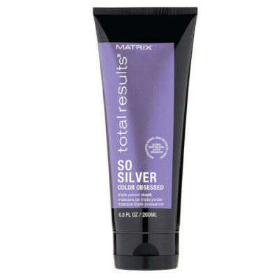 Matrix Hĺbková maska pre strieborné vlasy Total Results So Silver ( Color Obsessed Triple Power Mask) 200 ml