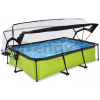 Bazén s krytom a filtráciou Lime pool Exit Toys oceľová konštrukcia 300*200*65 cm zelený od 6 rokov