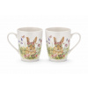 Jarná sada hrnčekov Lúčne zajačiky – porcelánové hrnčeky 2 ks, 360 ml na spoločné chvíle pri káve a čaji