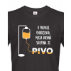 Tričko s pivným motívom Krvná skupina je pivo, Barva Černá, Velikost 2XL Bezvatriko.cz 0340