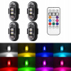 4ks Bezdrôtová LED stroboskopická lampa Silná 8Farba USB