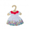 Bigjigs Toys Biele kvetinové šaty s červeným golierom pre bábiku 28 cm Bigjigs Toys Biele kvetinové šaty s červeným golierom pre bábiku 28 cm