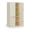 Kancelárska policová skriňa PRIMO WOOD, polené dvere, 800 x 500 x 1781 mm, breza
