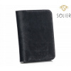 Peňaženka - SOLIER WALLET Prírodné kožené zrno Čierny SW16 - Pánsky produkt (SOLIER peňaženka pánska kožená čierna skrinka)