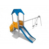 Playground System Detské ihrisko z nerezu so šmykľavkou a dvojhojdačkou - 11641