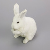 Dekoračná figúrka Zajačik plyšový 11 cm - biely
